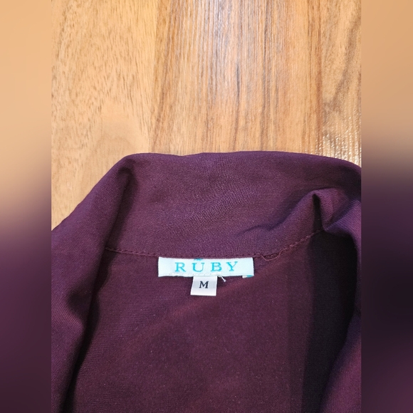 Elegant Purple Wrap Dress - Picture 6 of 11